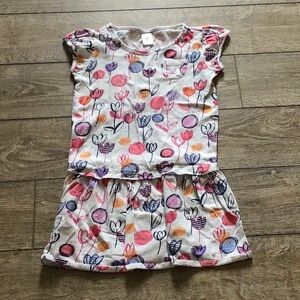 Floral Print Dress with Pink and Purple Accents